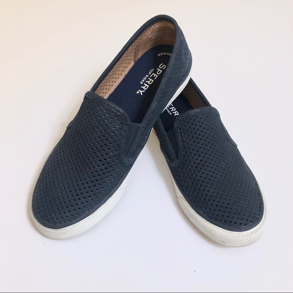 Sperry// Perforated Slip On Shoes